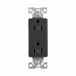 Eaton Electrical Outlets 15-Amp Residential Decorator Outlet, Silver Granite