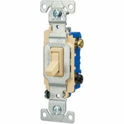 Eaton Light Switches 15-Amp 3-Way Illuminated Toggle Light Switch, Ivory