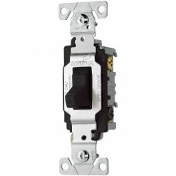 Eaton Light Switches 20-Amp 3-Way Toggle Light Switch, Black