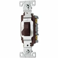 Eaton Light Switches 20-Amp Single-Pole Toggle Light Switch, Brown
