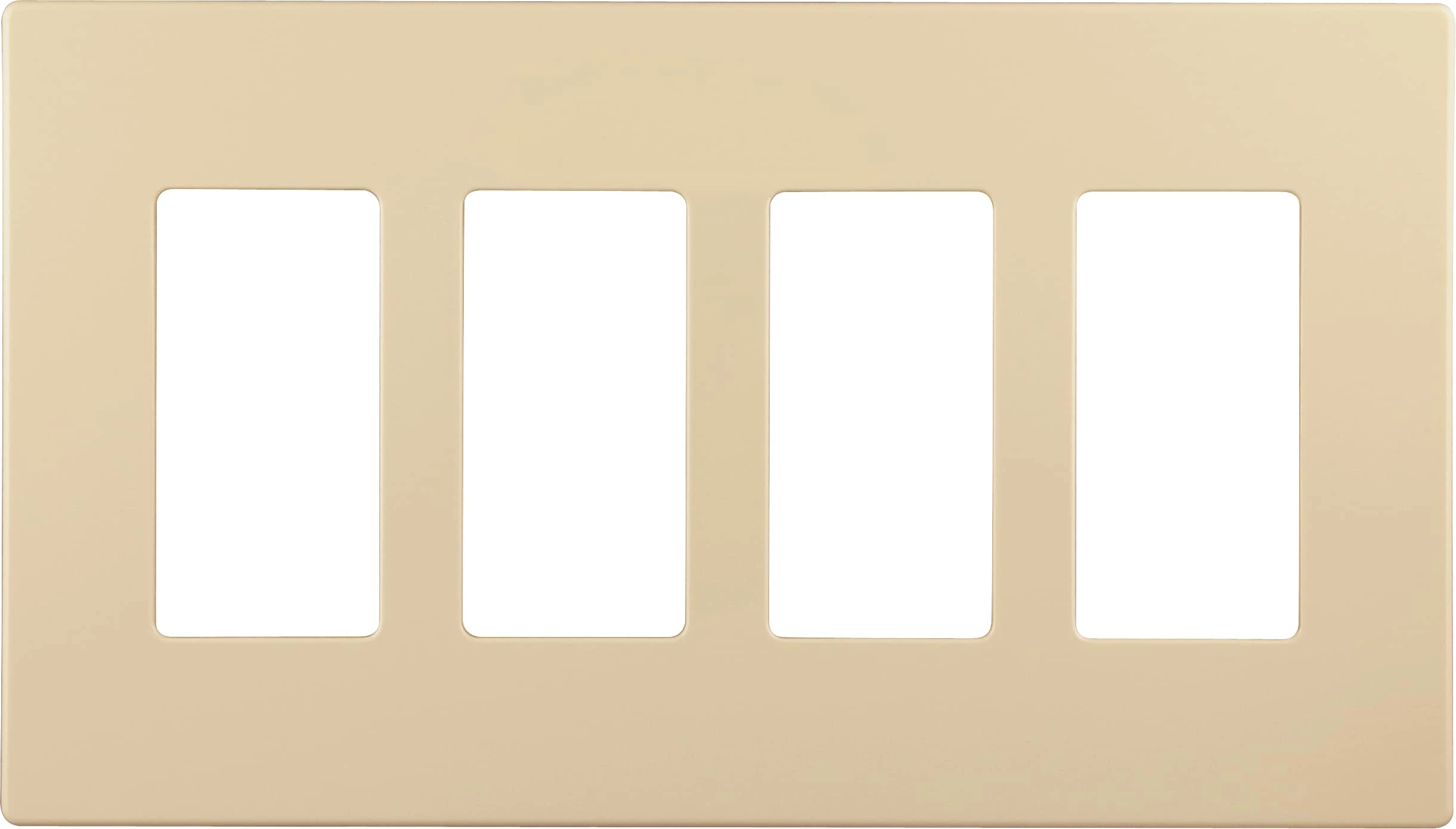 Eaton Wall Plates 4-Gang Ivory Round Wall Plate 1 Eaton Wall Plates 4-Gang Ivory Round Wall Plate