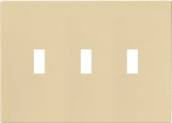 Eaton Wall Plates 3-Gang Ivory Toggle Wall Plate