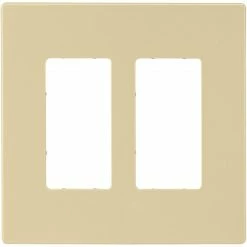 Eaton Wall Plates 2-Gang Ivory Decorator Screwless Midsize Wall Plate
