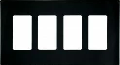 Eaton Wall Plates 4-Gang Black Round Wall Plate