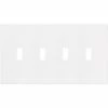 Eaton Wall Plates 4-Gang White Toggle Screwless Midsize Wall Plate