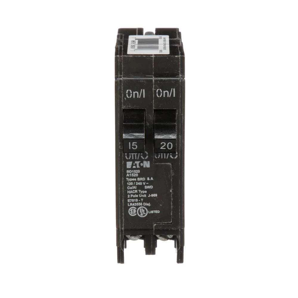 Eaton Circuit Breakers Type BR 15-Amp/20-Amp 2-Pole Tandem Circuit Breaker 1 Eaton Circuit Breakers Type BR 15-Amp/20-Amp 2-Pole Tandem Circuit Breaker