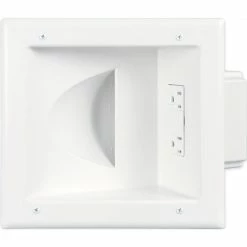Eaton Wall Plates 2-Gang Cable Access/Recessed White Recessed Specialty Wall Plate