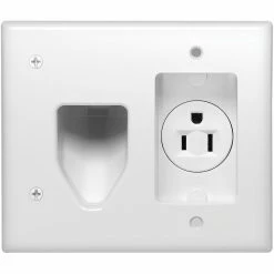 Eaton Wall Plates 2-Gang Cable Access Specialty Recessed Wall Plate ', White