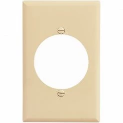 Eaton Wall Plates 1-Gang Midsize Round Wall Plate, Ivory