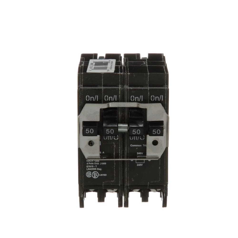 Eaton Circuit Breakers Type BR 50-Amp 4-Pole Quad Circuit Breaker 1 Eaton Circuit Breakers Type BR 50-Amp 4-Pole Quad Circuit Breaker