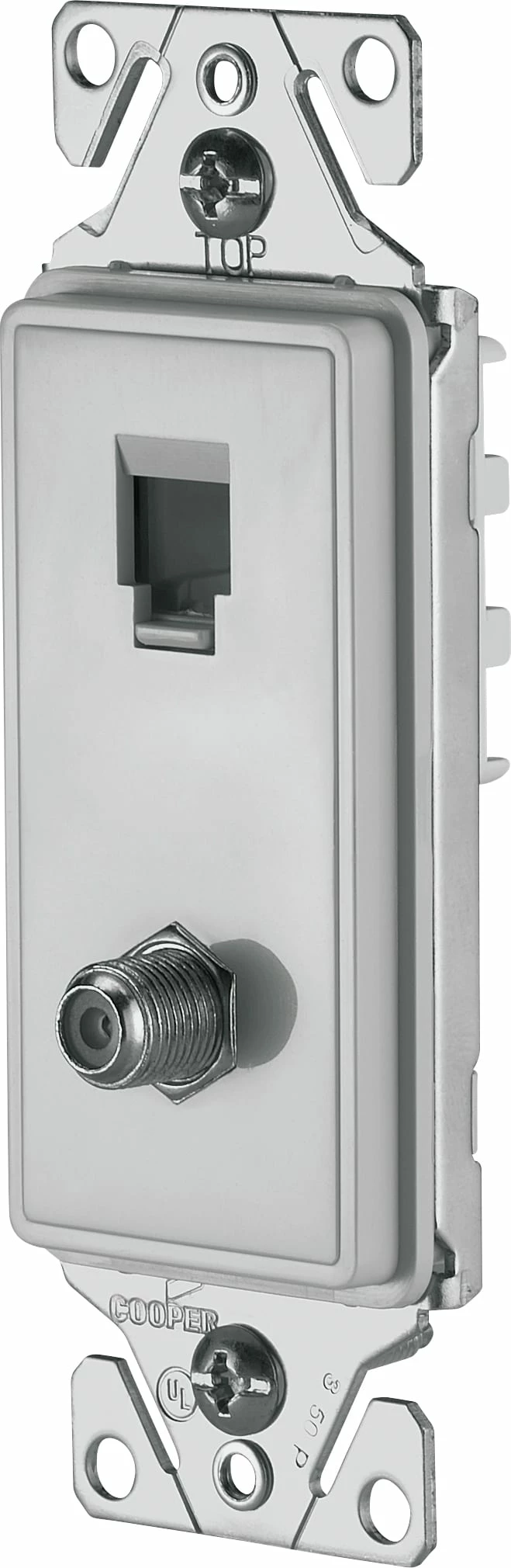 Eaton Wall Plates 1-Gang Phone Wall Plate, White Satin 1 Eaton Wall Plates 1-Gang Phone Wall Plate, White Satin