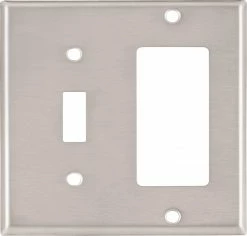 Eaton Wall Plates 2-Gang Wall Plate, Stainless