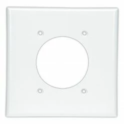 Eaton Wall Plates 2-Gang Round Wall Plate, White