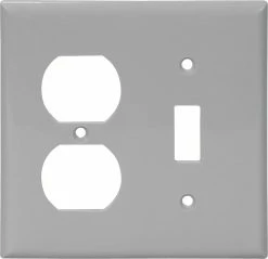 Eaton Wall Plates 2-Gang Wall Plate, Gray