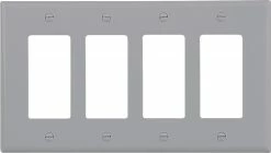 Eaton Wall Plates 4-Gang Decorator Wall Plate, Gray