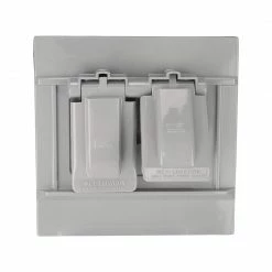 Eaton Electrical Outlet Covers Non-Metallic Gray 2-Outlet Weatherproof Electrical Outlet Cover