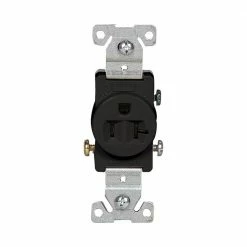 Eaton Electrical Outlets 20-Amp Residential/Commercial Round Outlet, Black