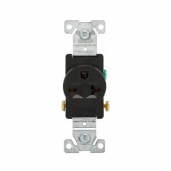 Eaton Electrical Outlets 20-Amp Commercial Round Outlet, Black