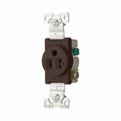 Eaton Electrical Outlets 20-Amp Residential/Commercial Round Outlet, Brown