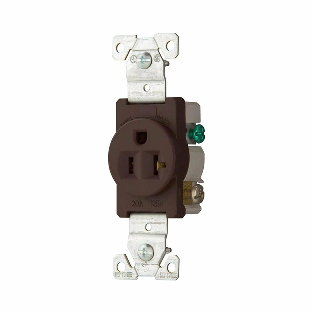 Eaton Electrical Outlets 20-Amp Residential/Commercial Round Outlet, Brown 1 Eaton Electrical Outlets 20-Amp Residential/Commercial Round Outlet, Brown