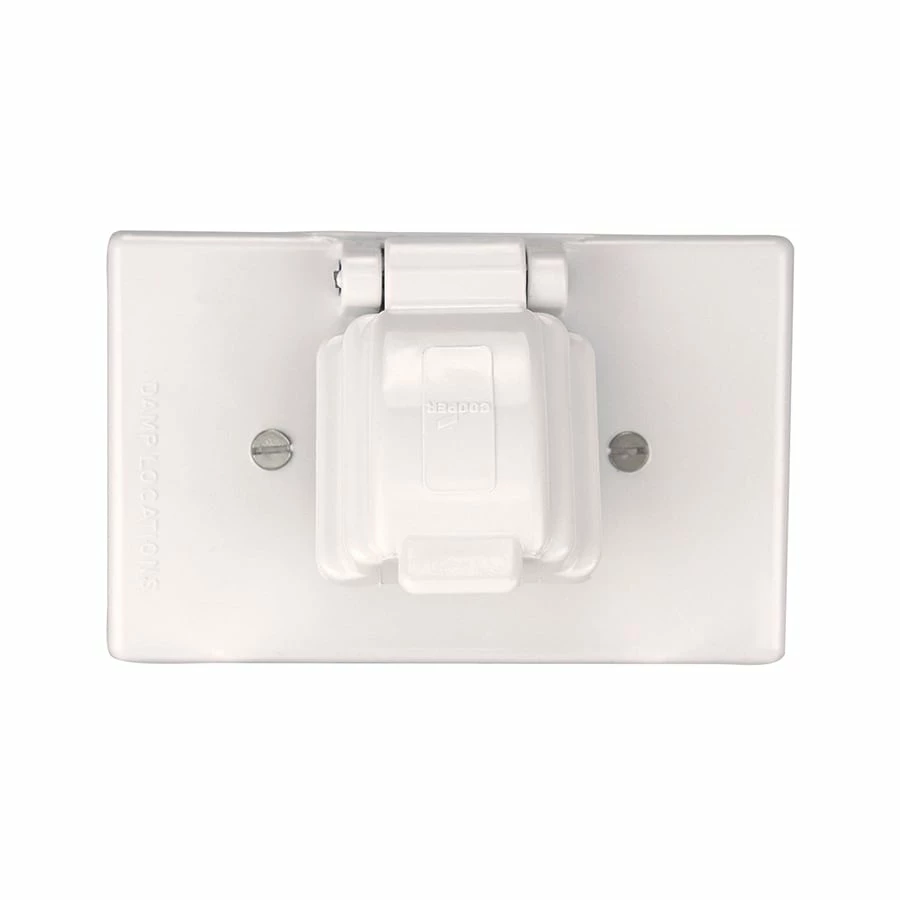 Eaton Electrical Outlet Covers Non-Metallic White 1-Outlet Weatherproof Electrical Outlet Cover 1 Eaton Electrical Outlet Covers Non-Metallic White 1-Outlet Weatherproof Electrical Outlet Cover