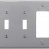 Eaton Wall Plates 3-Gang Midsize Toggle/Decorator Wall Plate, Gray