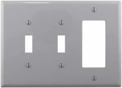 Eaton Wall Plates 3-Gang Midsize Toggle/Decorator Wall Plate, Gray