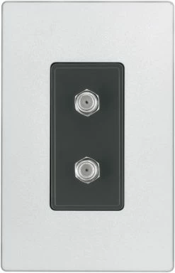 Eaton Wall Plates Aspire 1-Gang Coaxial Wall Plate Insert, Silver Granite