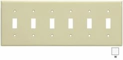 Eaton Wall Plates 6-Gang Toggle Wall Plate, White