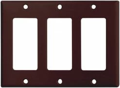 Eaton Wall Plates 3-Gang Decorator Wall Plate, Brown