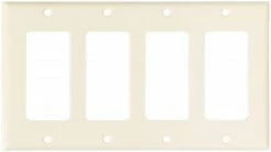 Eaton Wall Plates 4-Gang Decorator Wall Plate, Light Almond