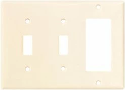 Eaton Wall Plates 3-Gang Wall Plate, Light Almond