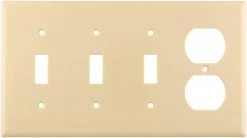 Eaton Wall Plates 4-Gang Wall Plate, Ivory