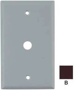 Eaton Wall Plates 1-Gang Coaxial Standard Wall Plate, Brown