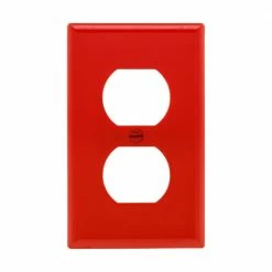 Eaton Wall Plates 1-Gang Standard Duplex Wall Plate, Red