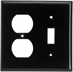 Eaton Wall Plates 2-Gang Wall Plate, Black