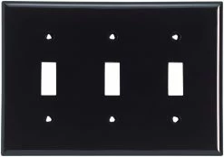 Eaton Wall Plates 3-Gang Toggle Wall Plate, Black