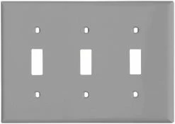 Eaton Wall Plates 3-Gang Toggle Wall Plate, Gray