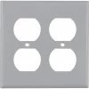 Eaton Wall Plates 2-Gang Round Wall Plate, Gray
