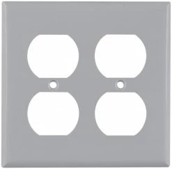 Eaton Wall Plates 2-Gang Round Wall Plate, Gray