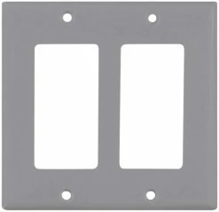 Eaton Wall Plates 2-Gang Standard Decorator Wall Plate, Gray
