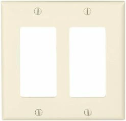 Eaton Wall Plates 2-Gang Standard Decorator Wall Plate, Light Almond