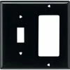 Eaton Wall Plates 2-Gang Wall Plate, Black