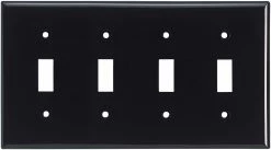 Eaton Wall Plates 4-Gang Toggle Wall Plate, Black