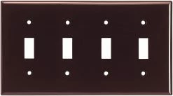 Eaton Wall Plates 4-Gang Toggle Wall Plate, Brown