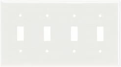 Eaton Wall Plates 4-Gang Toggle Wall Plate, White