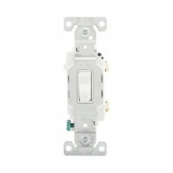 Eaton Light Switches 15-Amp Single-Pole Toggle Light Switch, White