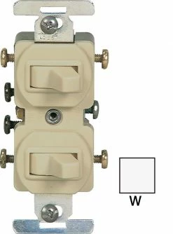 Eaton Light Switches 15-Amp 3-Way Combination Light Switch, White