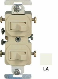 Eaton Light Switches 15-Amp 3-Way Combination Light Switch, Light Almond