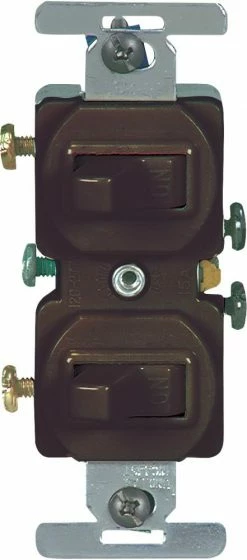 Eaton Light Switches 15-Amp Single-Pole Combination Light Switch, Brown